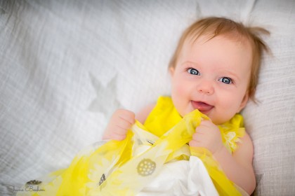 Baby Photography - 4 Months Old - Yellow Dress