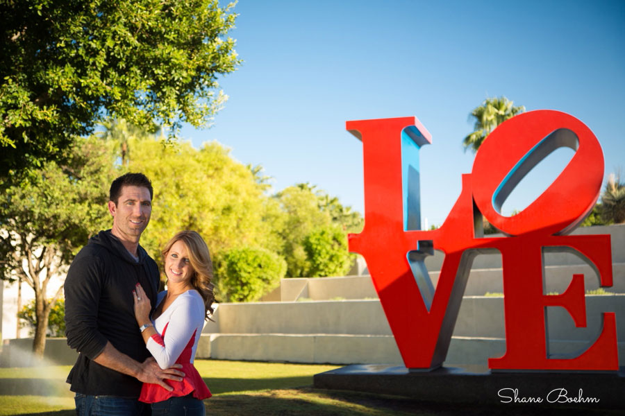 Engagement Couple at Scottsdale Love Sign